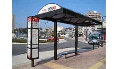 Bus stop with roof