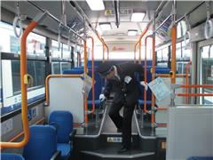 Inspection inside of the bus 